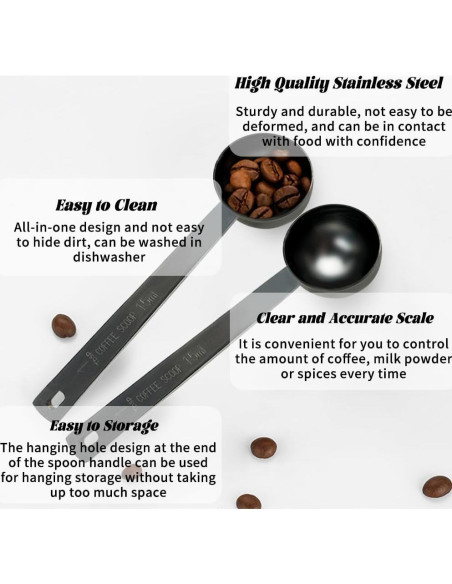 3 Cucharas Medidoras de Acero Inoxidable FHDUSRYO 15ml