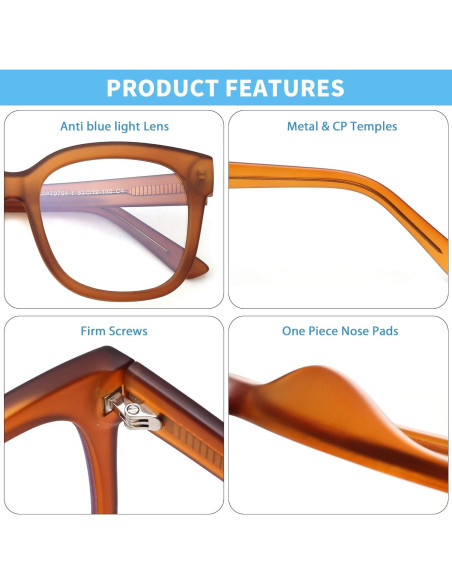 Gafas de Luz Azul Sobredimensionadas JIM HALO para Mujeres 53mm