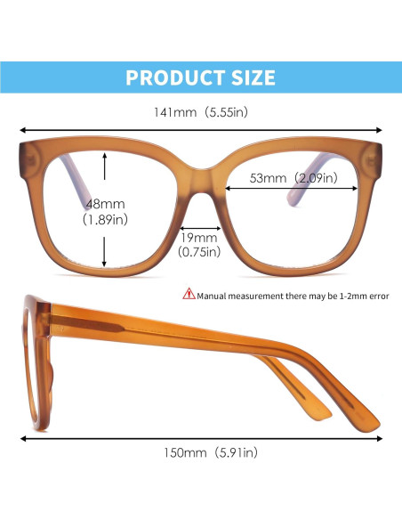 Gafas de Luz Azul Sobredimensionadas JIM HALO para Mujeres 53mm