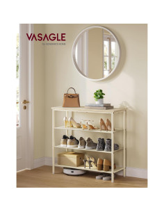 Zapatero VASAGLE 4 Niveles Beige Natural y Blanco Perla 2