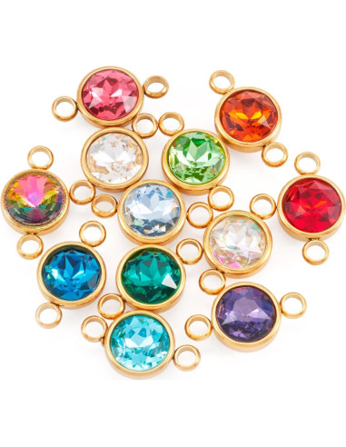 12 Encantos Redondos de Piedra de Nacimiento PH PandaHall