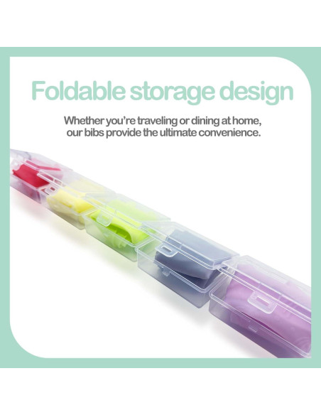 Baberos de Silicona Ajustables HAPPY CREATE con Funda de Viaje Baberos de Silicona Ajustables HAPPY CREATE con Funda de Viaje