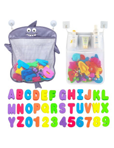 Organizador de Juguetes de Baño Comfylife Tiburón + Letras y Números