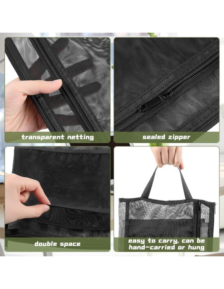 12 Bolsas de Cremallera de Malla Kolldenn 35x25cm Negro