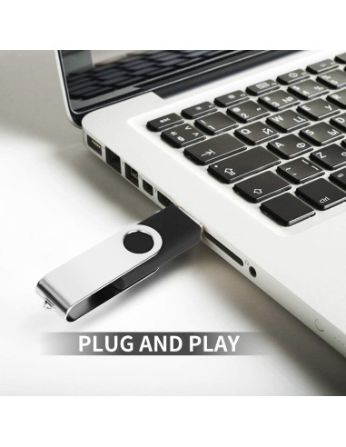 3 Unidades USB 2.0 1GB EASTBULL Flash Drive Metal Negro