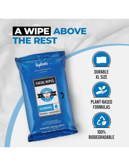 Toallitas Limpiadoras Game Face XL 25 Unidades 100% Compostables