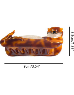 Clip para el cabello de acetato OMG Decor - 5 cm - Color Castor 2