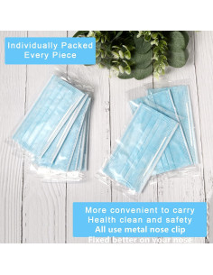 Mascarillas Desechables 50 Piezas Azul 3 Capas Protección Adultos 2