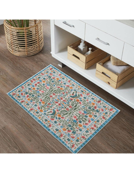 Alfombra de Baño Antideslizante Urtlmaji Beige Floral 45.7x66 cm