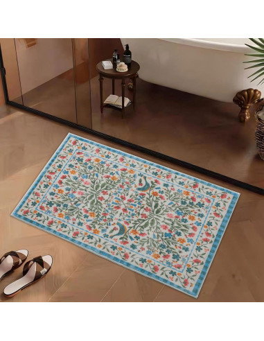 Alfombra de Baño Antideslizante Urtlmaji Beige Floral 45.7x66 cm