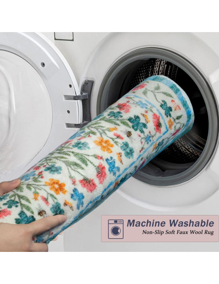 Alfombra de Baño Antideslizante Urtlmaji Beige Floral 45.7x66 cm