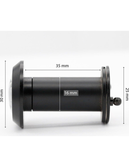 Visor de Puerta Frontal Gunagstar 200 Grados Latón Negro 1 Paquete