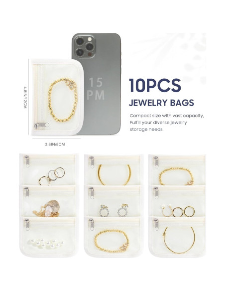 10 Bolsas de Joyería Transparente HOMEHIVE Antioxidantes