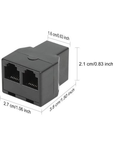 Divisor de Línea Telefónica Uvital RJ12 6P6C 1 a 2 Hembras