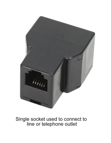 Divisor de Línea Telefónica Uvital RJ12 6P6C 1 a 2 Hembras