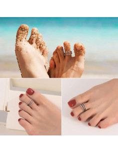 Anillo de Dedo del Pie Ajustable Plata Esterlina 925 SILVERCUTE 2