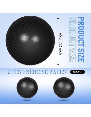 Bolas de Yoga Leyndo 65 cm Antirrotura con Bomba - 2 Pcs