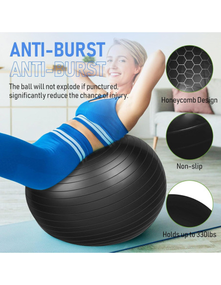 Bolas de Yoga Leyndo 65 cm Antirrotura con Bomba - 2 Pcs