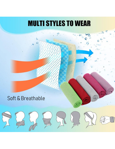 Toallas Frías de Microfibra BBTO - 80 Piezas 30x80 cm Multicolor