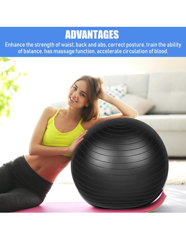 Bolas de Yoga Leyndo 65 cm Antirrotura con Bomba - 2 Pcs