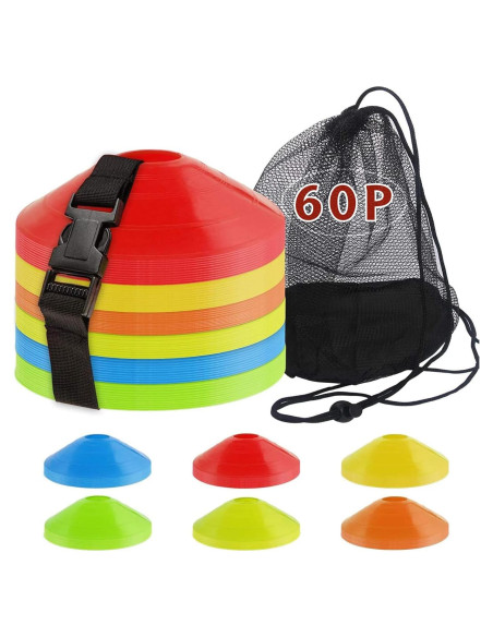 60 Conos de Fútbol DUNCHATY con Bolsa de Transporte