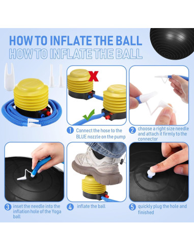 Bolas de Yoga Leyndo 65 cm Antirrotura con Bomba - 2 Pcs