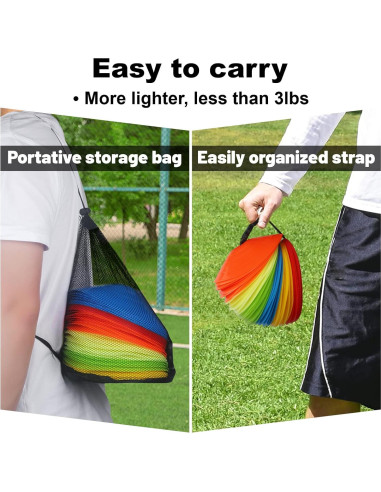 60 Conos de Fútbol DUNCHATY con Bolsa de Transporte