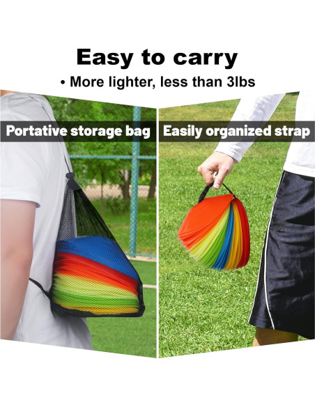 60 Conos de Fútbol DUNCHATY con Bolsa de Transporte