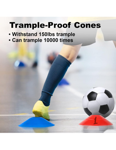 60 Conos de Fútbol DUNCHATY con Bolsa de Transporte
