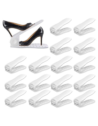 Organizador de Zapatos YIHATA 16 Piezas Ajustable Blanco