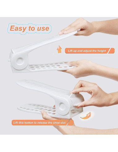 Organizador de Zapatos YIHATA 16 Piezas Ajustable Blanco