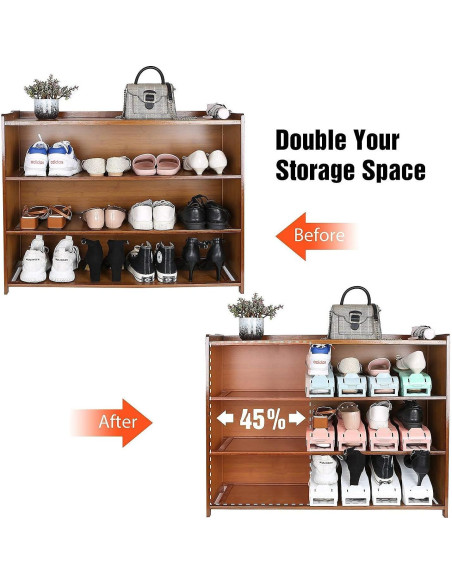 Organizador de Zapatos YIHATA 16 Piezas Ajustable Blanco Organizador de Zapatos YIHATA 16 Piezas Ajustable Blanco