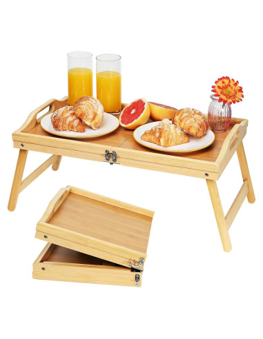 Bandeja de Cama Plegable Ollieroo de Bambú 50x30cm