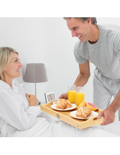 Bandeja de Cama Plegable Ollieroo de Bambú 50x30cm 2
