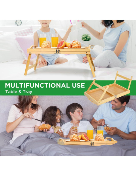 Bandeja de Cama Plegable Ollieroo de Bambú 50x30cm