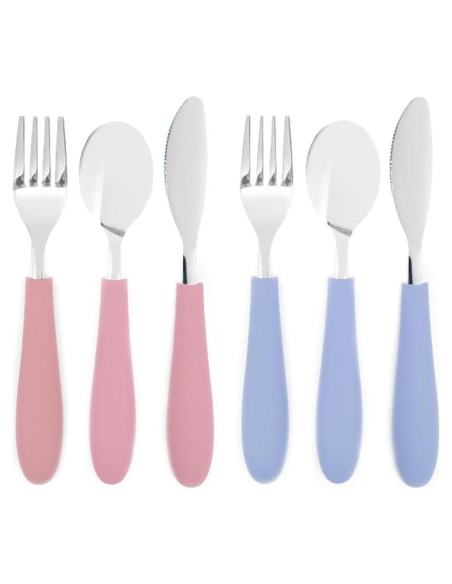 Cubiertos para Niños Elk y Amigos - Juego 6 Piezas con Silicona