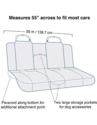Cubierta de Asiento de Banco Kurgo Rover para Perros 139.7 cm