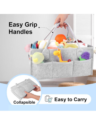 Organizador de Pañales PHILORN Gris 38x23x18 cm con Divisores