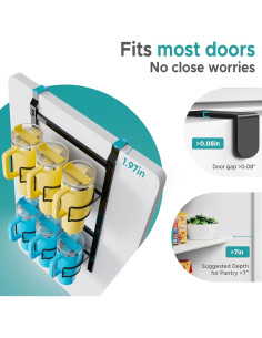 Soporte para Botellas de Agua DOPHCOZFFY 6 Ganchos Acero al Carbono 2