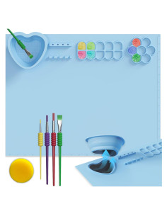 Mat de Pintura de Silicona Svartur 50.8x40.6 cm con Taza y Pinceles