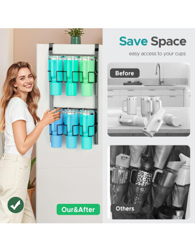 Soporte para Botellas de Agua DOPHCOZFFY 6 Ganchos Acero al Carbono