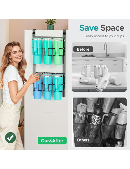 Soporte para Botellas de Agua DOPHCOZFFY 6 Ganchos Acero al Carbono