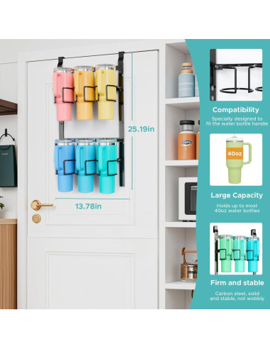 Soporte para Botellas de Agua DOPHCOZFFY 6 Ganchos Acero al Carbono