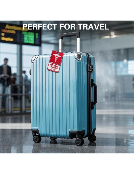 Etiqueta de Equipaje Médico TINNALART Roja y Blanca 9x5 cm