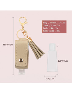 Botella de Gel Antibacterial Reutilizable Unaone 30ml Beige 2