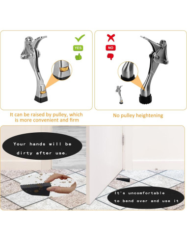 Tope de puerta GoldPig Kickdown, 10 cm, negro, 1 paquete