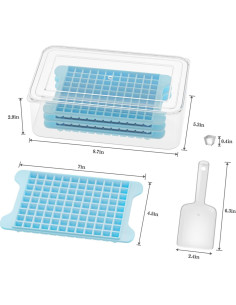 Bandeja de Hielo Mini GGUW con Contenedor - 432 Cubos de Hielo 2