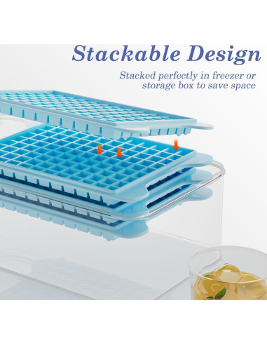 Bandeja de Hielo Mini GGUW con Contenedor - 432 Cubos de Hielo