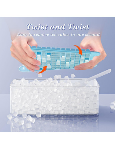 Bandeja de Hielo Mini GGUW con Contenedor - 432 Cubos de Hielo