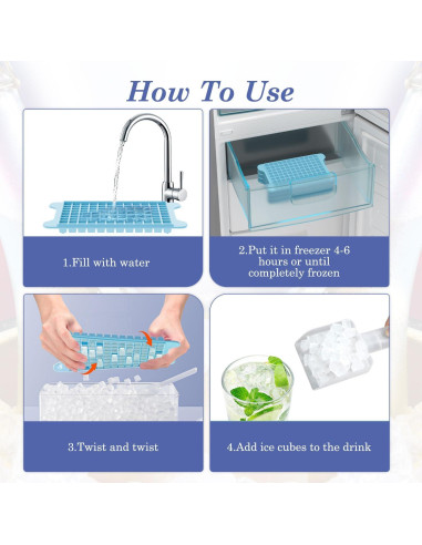 Bandeja de Hielo Mini GGUW con Contenedor - 432 Cubos de Hielo